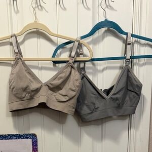 Maternity Wireless Nursing Bra - Taupe & Grey